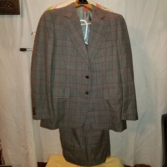 Vintage Hickey Freeman blue Plaid check Suit Union made - Picture 2 of 11